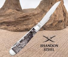 Case XX USA Trapper Black White Statue Liberty 10677 Stainless Pocket Knife NIB