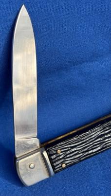 Vintage AITOR INOX SPAIN Leverlock Switchblade Knife Black Antelope Scale