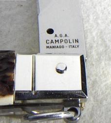NEW AGA CAMPOLIN 12" SICILIANO FIGHTING KNIFE STAG 4 MIL BLADE RING PULL NICKEL SILVERS BOLSTERS