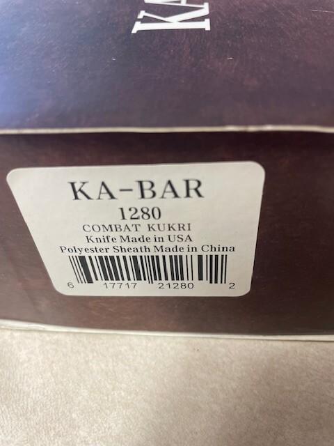 Ka-Bar 1280 Combat Kukri made in USA NIB with Sheath