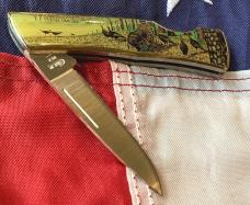 Case xx 1984 Medium Lockback (mdl# 059L SS) w/ Turkey Stroling in the woods Synthetic Handles -NOS