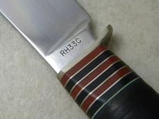 Remington USA RH33C 175th Anniv. 1816-1991 Stacked Leather Fixed Blade Display Knife