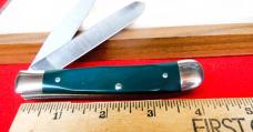 SCHRADE USA 296Y GREEN DELRIN #33 HARRY GANT TRAPPER IN WOODEN BOX WITH PAPERS