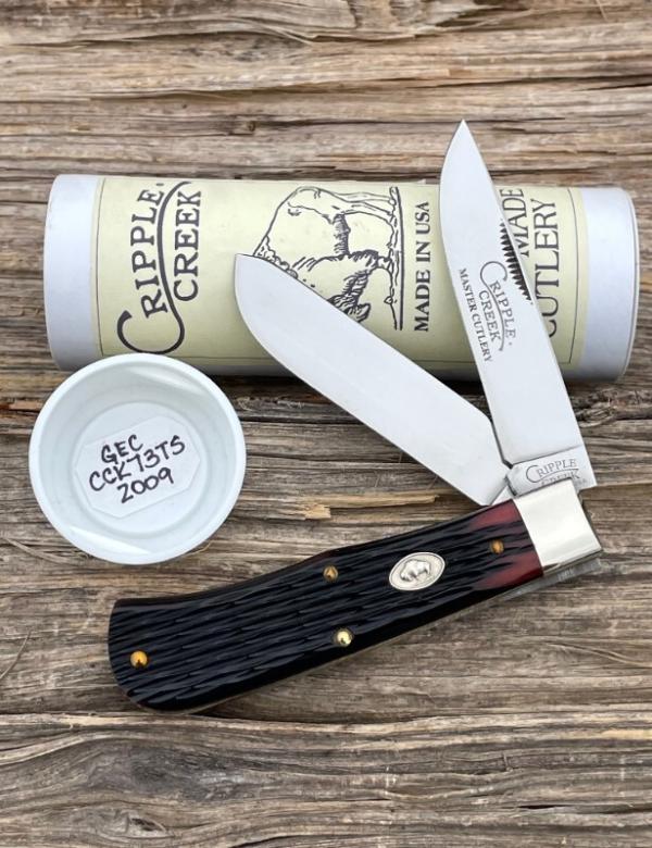 GEC ** CRIPPLE CREEK 2009 HEMLOCK RED BONE SCOUT KNIFE