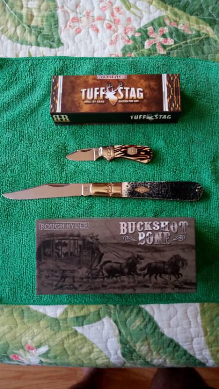 Rough Ryder Knives Lot of 2 Grand Dad Barlow & Tuff Cub Small Locking Folder New