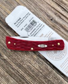 CASE XX ** 2025 DARK RED BONE CARBON STEEL PEACH SEED JIGGED SOD BUSTER JR