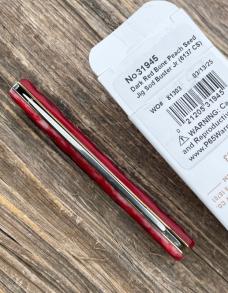 CASE XX ** 2025 DARK RED BONE CARBON STEEL PEACH SEED JIGGED SOD BUSTER JR