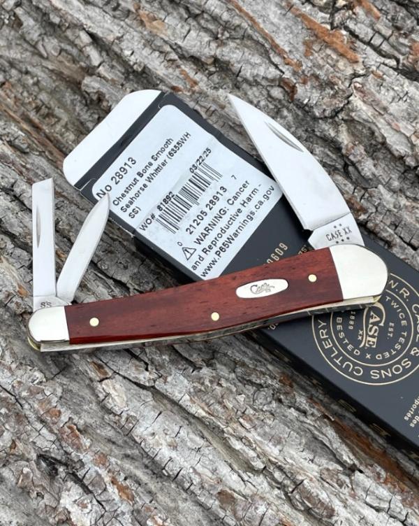 CASE XX ** 2025 CHESTNUT SMOOTH BONE SEAHORSE WHITTLER