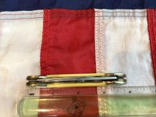 Vintage Ka-Bar Dog Head 2 Blade Canoe Knife w/ Yellow Derlin Handles -Dog Head Shield -NOS & M/NM