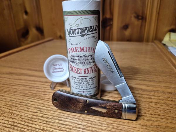 Great Eastern Cutlery 749123 Chechen Rosewood Cotton Sampler Northfield Knife New in the Tube. Nice!