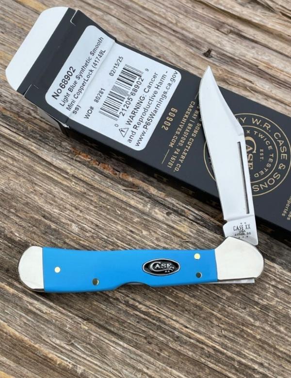 CASE XX ** 2025 SMOOTH LIGHT BLUE SYNTHETIC MINI COPPERLOCK