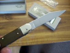 Hubertus Knife Solingen, Germany Size 10 Medium Clip-Point Rare Green Micarta NIB