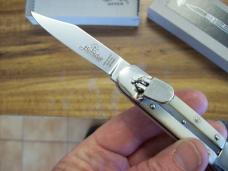 Hubertus Knife Solingen, Germany Small 08 Rare White Smooth Bone 5 3/4 " Open Lilyput NIB