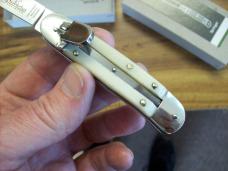 Hubertus Knife Solingen, Germany Small 08 Rare White Smooth Bone 5 3/4 " Open Lilyput NIB
