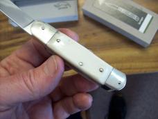 Hubertus Knife Solingen, Germany Small 08 Rare White Smooth Bone 5 3/4 " Open Lilyput NIB