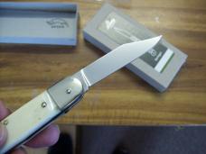 Hubertus Knife Solingen, Germany Small 08 Rare White Smooth Bone 5 3/4 " Open Lilyput NIB