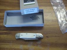 Hubertus Knife Solingen, Germany Small 08 Rare White Smooth Bone 5 3/4 " Open Lilyput NIB
