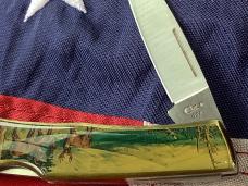 Case xx 1984 Medium Lockback (mdl# 059L SS) w/ Deer in wilderness theme Synthetic Handles -NOS