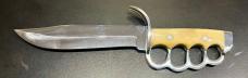 Custom Bowie-Style Fixed-Blade Knife, Bone Scales