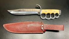 Custom Bowie-Style Fixed-Blade Knife, Bone Scales