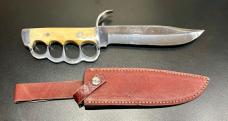 Custom Bowie-Style Fixed-Blade Knife, Bone Scales