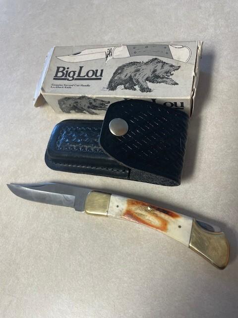 1980'S PARKER IMAI LOCK BLADE FOLDING KNIFE K-250 BIG LOU BONE W/BOX
