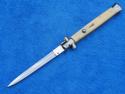 * SALE* 13" Italian Stiletto Knife acrylic Ivory handles Dagger grind Blade II