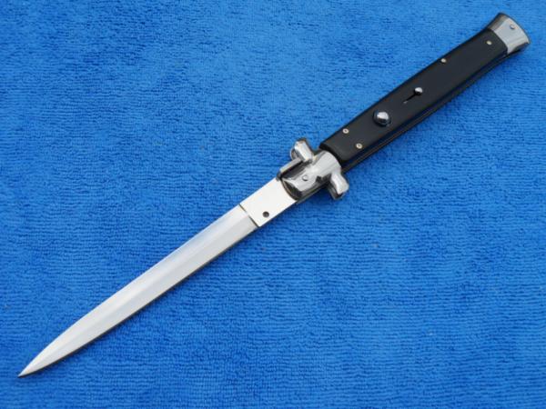 New- 13" Classic Italian Stiletto ebonywood handles and Dagger grind blade II New- 13" Classic Italian Stiletto ebonywood handles and Dagger grind blade II