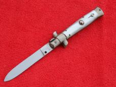 Rare 7" Vintage Italian Stiletto Pearl handles *Rosa Uliana Primo* -Rostfrei stamp