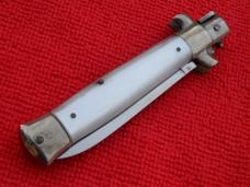 Rare 7" Vintage Italian Stiletto Pearl handles *Rosa Uliana Primo* -Rostfrei stamp