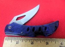 TAC ASSAULT LOCKBACK KNIFE BLUE BLACK CAMO NEW IN BOX 4" NEVER USED FROM STORAGE 