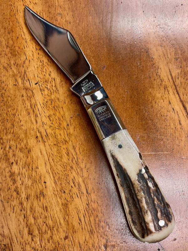 Taylor's Eye Witness Premium Barlow Clip with beautiful Stag Scales and custom Back Spring Filing