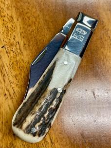 Taylor's Eye Witness Premium Barlow Clip with beautiful Stag Scales and custom Back Spring Filing