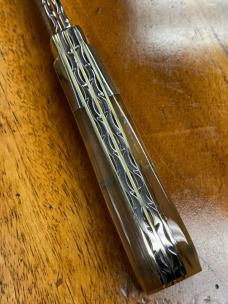 Taylor's Eye Premium Custom Twin Blade Barlow Clip & Pen blades and Rams Horn scales with filing