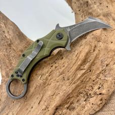 Fox Edge The Claw Emerson Wave LinerLock Karambit Knife Green G10 Handle FE-017B