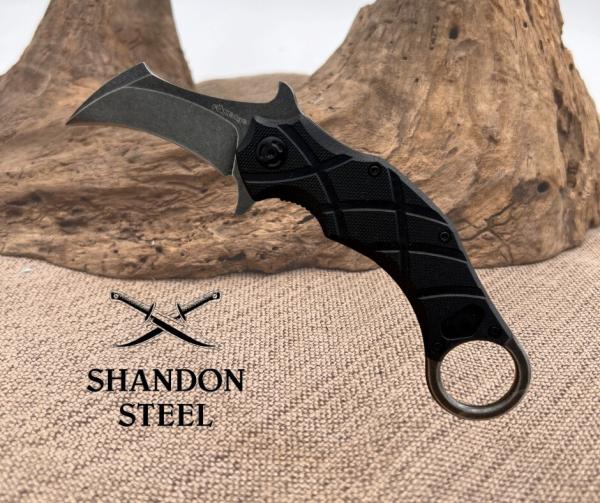 Fox Edge The Claw Emerson Wave LinerLock Karambit Knife Black G10 Handle FE-016B