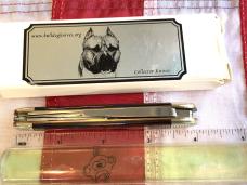 Bulldog Brand 4" Whittler Pocket Knife w/ Brown & Blue Synthetic Handles -NOS