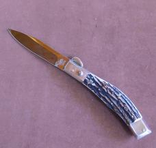 SUPER NICE 10" "LEPRE" MANIAGO ITALY "PICKLOCK" SWITCH BLADE.NICE STAG "LIKE NEW"