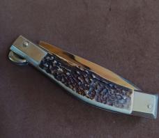 SUPER NICE 10" "LEPRE" MANIAGO ITALY "PICKLOCK" SWITCH BLADE.NICE STAG "LIKE NEW"