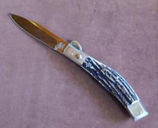 SUPER NICE 10" "LEPRE" MANIAGO ITALY "PICKLOCK" SWITCH BLADE.NICE STAG "LIKE NEW"