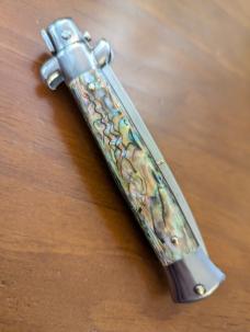 Used 23cm-9inch Frank Beltrame Abalone Bayonet Stiletto Switchblade 