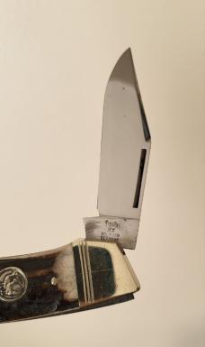 Rare Pattern 4" Hen & Rooster 2-Blade knife, Bertram Cutlery, Stag Handles, Solingen