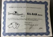 KA-BAR SWING GUARD Locking Folding Hunter with Dog's Head Shield, Bone Handles, Mint, Free Shipping