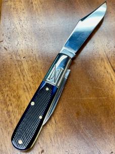 GEC Northfield #771225 Yankee 2-Blade Barlow Clip/Pen Blades with Blueberry Sawcut Bone Covers