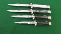 RARE set of 4 NOS c.1960's Manual Lock Back Stilettos Horn ROMO
