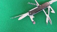 VERY RARE DISCONTINUED c.1960's VICTORINOX 84mm Vice President w/HORN Scales and Exposed Rivets