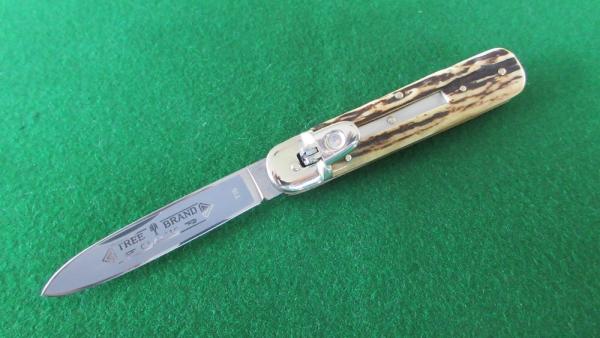 DISCONTINUED BOKER 715 STAG Lever Lock Automatic MINT 