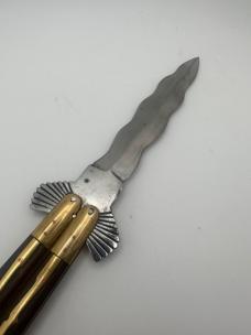 Vintage Filipino Eagle Guard Balisong Knife With Wave Pattern Blade 