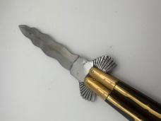 Vintage Filipino Eagle Guard Balisong Knife With Wave Pattern Blade 