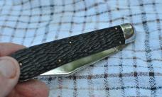 Schrade Walden NY Paratrooper/Hunter Jigged Rough Black handles Works No Peek Cleaned mirror Polish